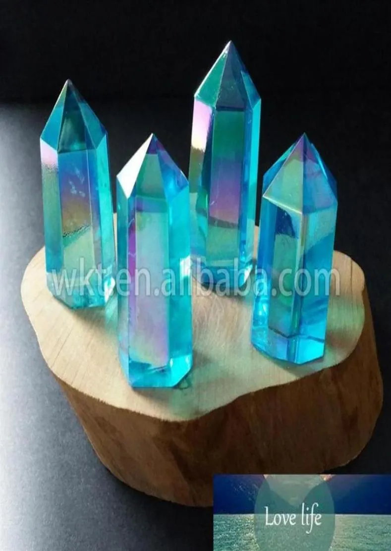 WTG126 Aqua Aura Quarzkristallstab Aqua Aura Stab Point Crystal Point Healing Blue Quartz228n1366951