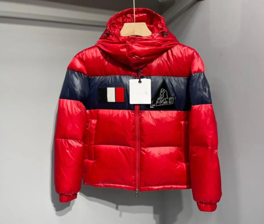 Luxus Frankreich Herren Down Jacke Brief Logo Strick Frauen Parkas Panel Freizeitmäntel Bomberjacken Designer Männer