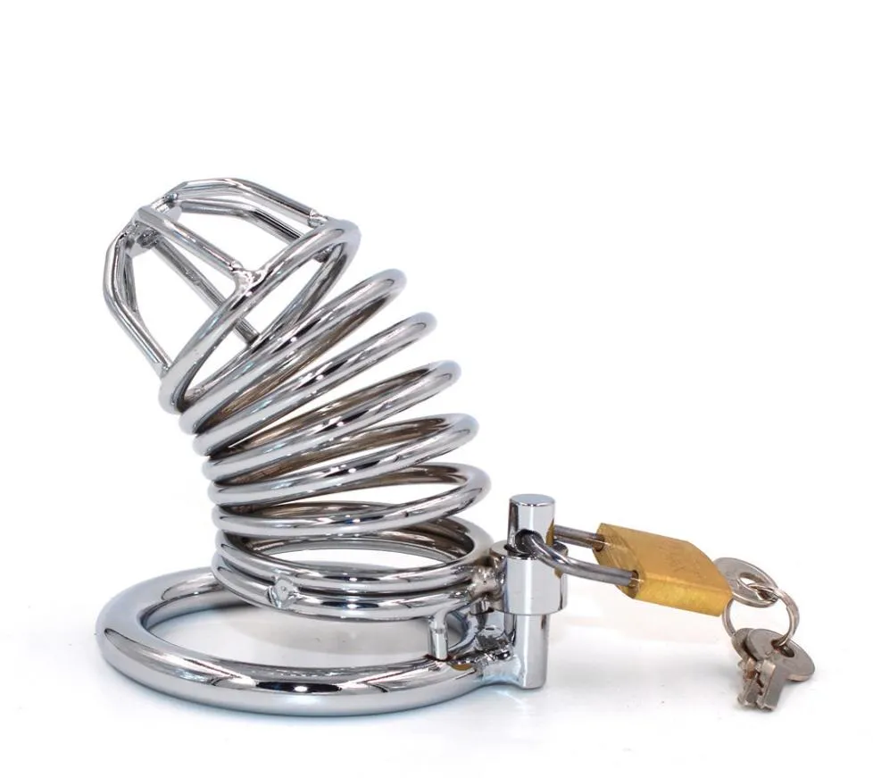 Spiral Penis cage Device Cock Cage metal Belt Sex Toys Drop shipping8256537