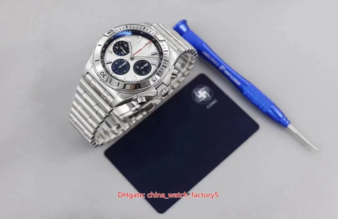 GF MAKER NEW STIL SUPER VERSION WATCH 42mm Chronomat 904 Steel Chronograph Asia Eta 7750 rörelse Mekanisk automatisk herr Watch1576381