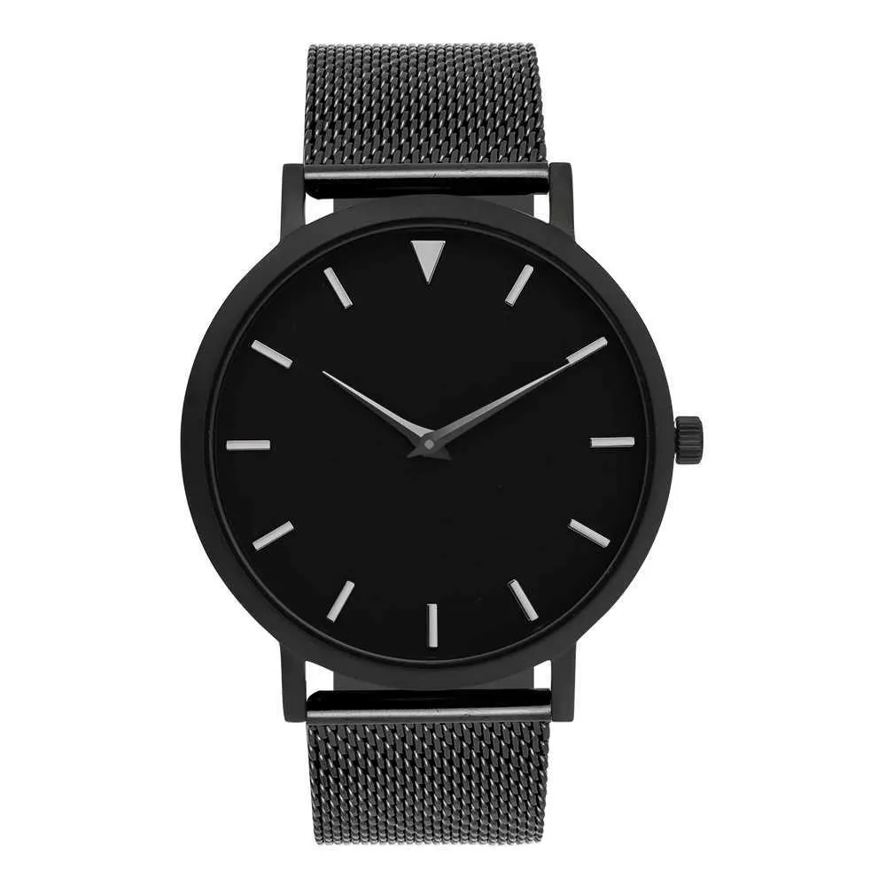 Нарученные часы es Женщины черный кожаный ремешок 2 года гарантия 316L из нержавеющей стали Простые циферблаты H240504