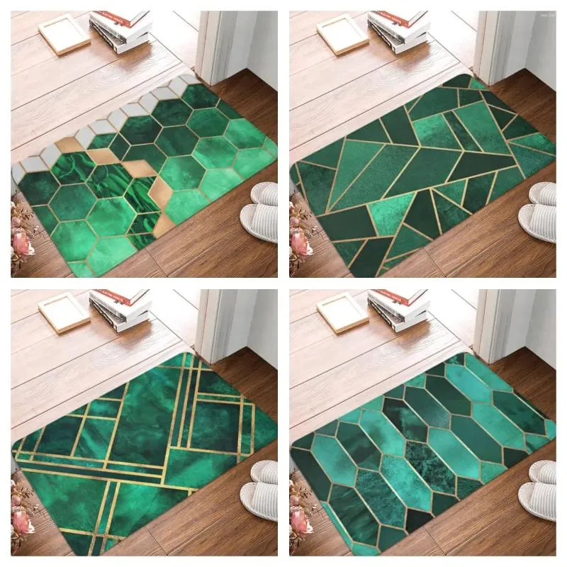 Tappetini da bagno verde geometrico tappeto casa casa in Pvc ingresso cucina cucina soggiorno bagno bagno non slittamento