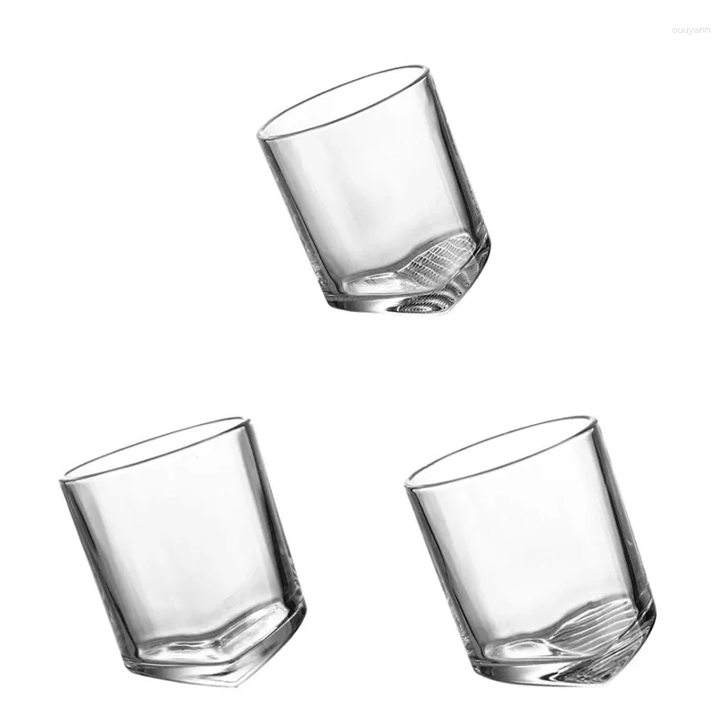 Weingläser Cocktailbecher mit kippendem Bodenglasmaterial 3 Stile zur Auswahl für Bar zu Hause