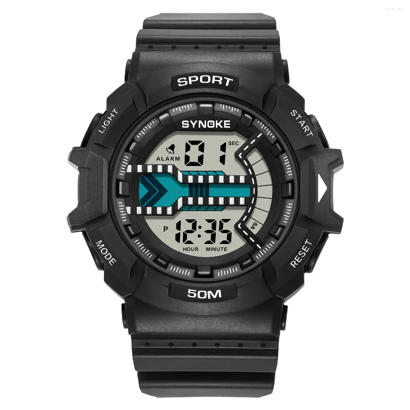 Wristwatches Men's Digital Watch Sports Waterproof Military Watches For Men LED Casual Stopwatch Alarm Tactical Army SYNOKE Brand