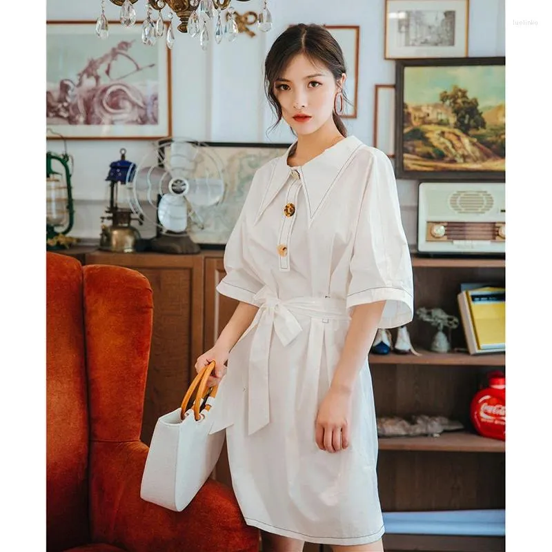strapless open back dress Yeezzi Women's Fashion Elegant Belted A-line Party Dress 2024 New Summer  Sleeveless V-neck Urban Office Commute Midi Dresses main image 1