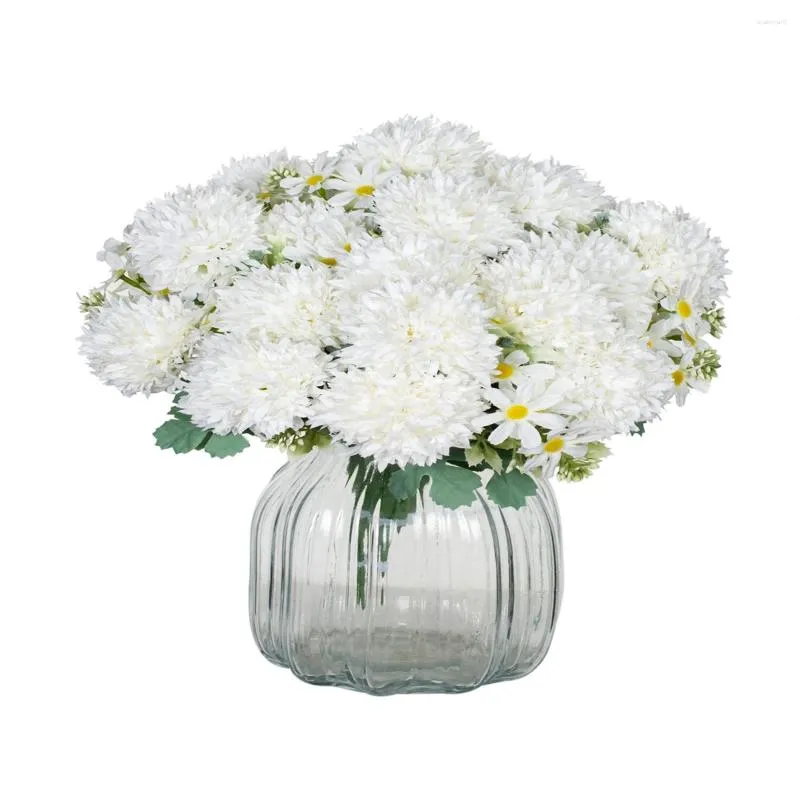 Decoratieve bloemen 1 st. Kunstmatige bolvormige chrysanthemum vaas thuis water potplanten buiten decoratie diy zijden roos geschenken bruiloft tuin