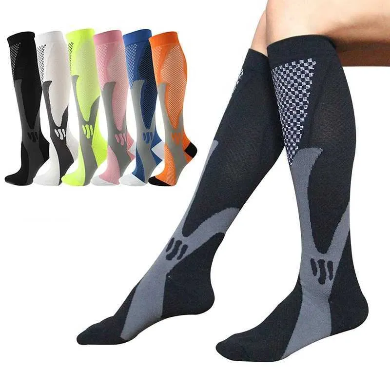 Chaussettes chaussettes de compression de compression pour hommes marathon gymnase de sport de sport médical