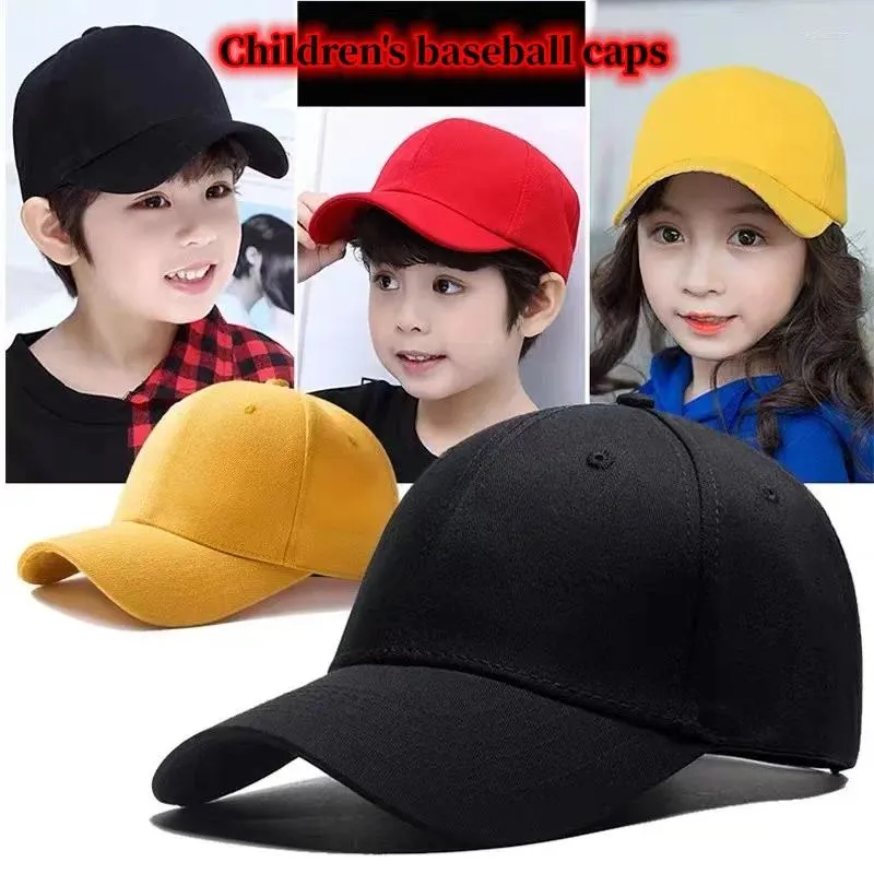 Wide Brim Hats Children'S Baseball Cap For Girl Boy Classic Solid Color Toddler Peaked Caps Adjustable Kids Spring Summer Sun Gorras