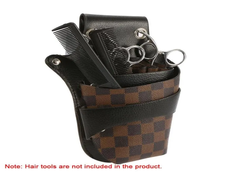 PU Leather Hair Scissor Holster Hairdressing Bag Pouch Holder for Hair Stylist Rivet Clips Waist Shoulder Belt Included 2011263046112