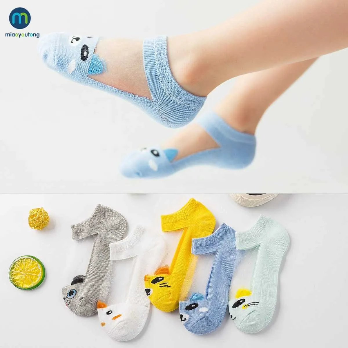 Kinder sokken 5 paar/set schattige kanten bloem gaas zomer pasgeboren baby sokken lente katoen meisje bowknot sokken anti slip sock kinderen miaoyoutong y240504