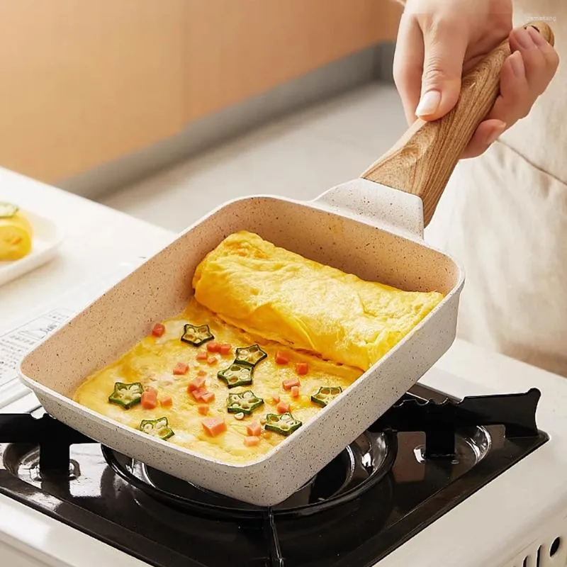Casserole 1pc poêle à œufs en fonte - rectangle omelette petite friture pour ustensile de tamago parfait et gadget cuisine maison