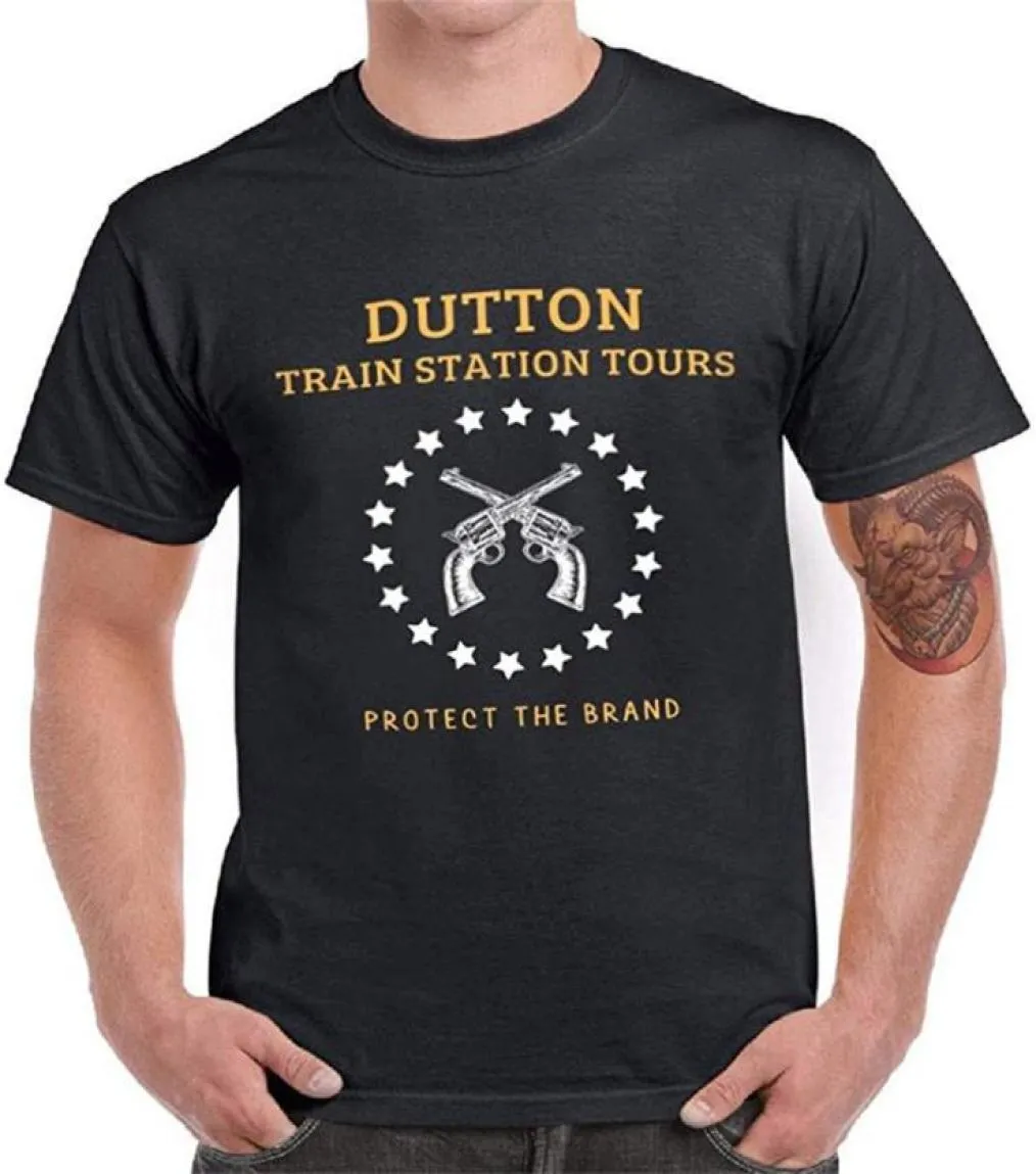 T-shirt maschile camicie gialle per uomini tour della stazione ferroviaria di Duttton strappa