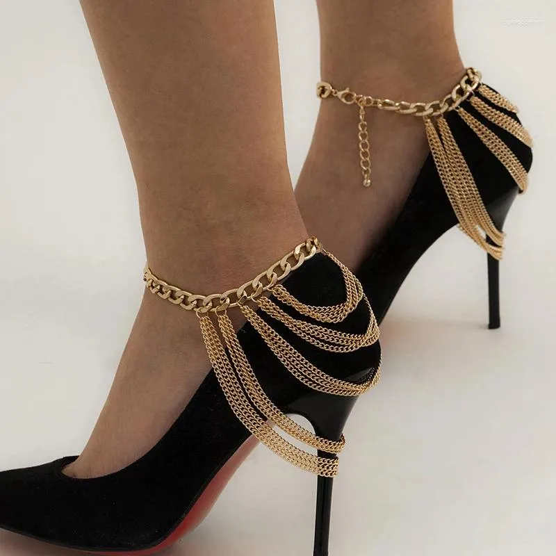 Enkelbanden 1 stks voet enkelarmband Meerlagige hakschoenketting voor vrouwen Crystal Pearl Beach op blote voeten sandalen sieraden