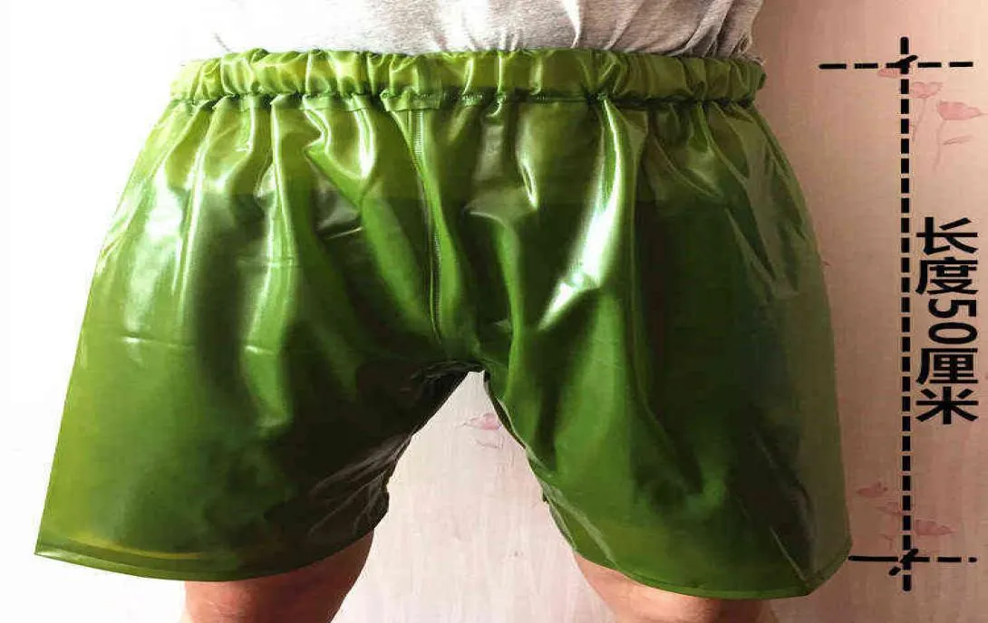 Green PVC Man Shorts Waterproof G12180123456789108221057