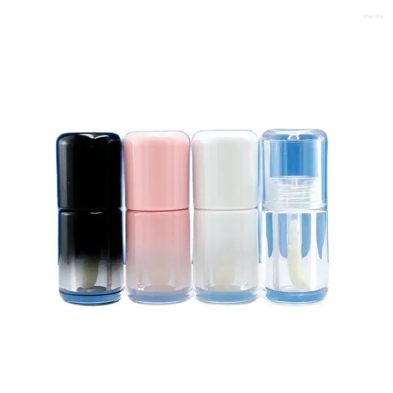 Garrafas de armazenamento 20pcs 30pcs redondo tubos de embalagem cosméticos de brilho labial vazio Big Brush Black White Pink Gradiente 4ml Lipgleze RELACILÍVEL