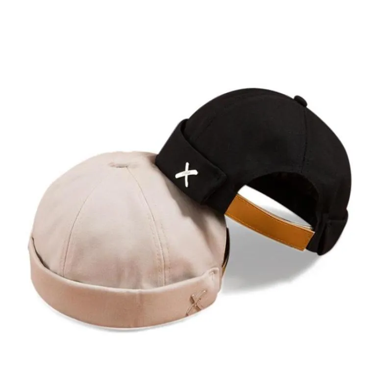 Ball Caps Fashion Men Street Casual Docker Sailor Biker Hat Loop Beanie Brimless Cap Unisex Pumpkin Vintage Navy Beanies Hats Ball6037980