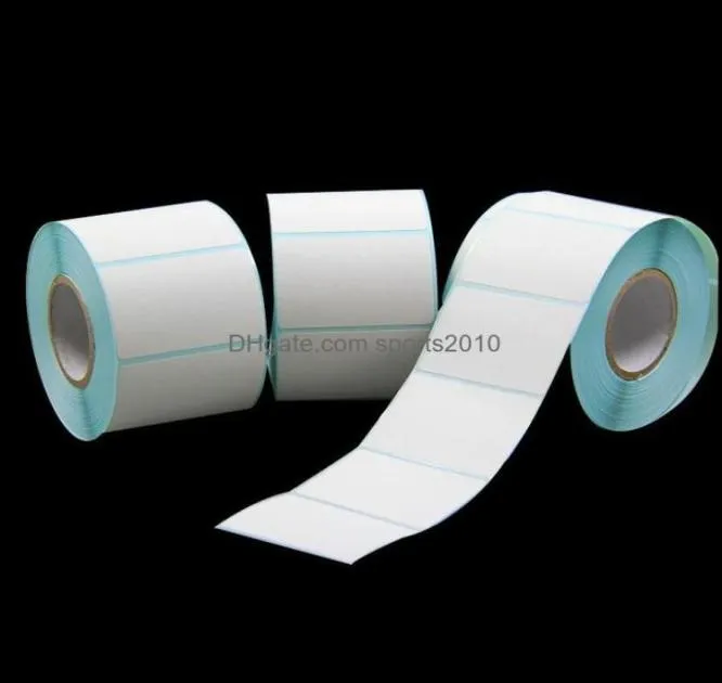 Gift Wrap Event Festive Party Supplies Home Garden 1000PCSROLL 2x1cm Small White Self Adhesive Paper Tag Label Sticker SI3528199