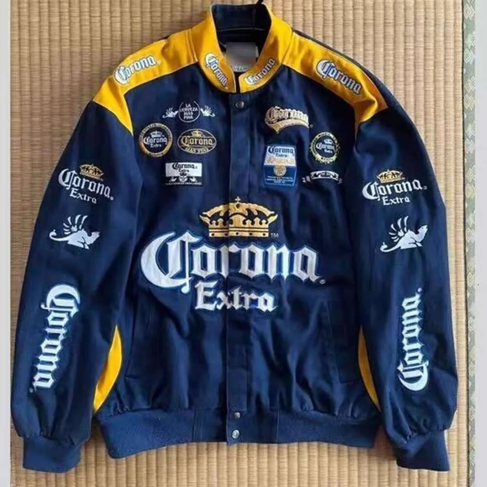 DUDEK 2024 Nya herr- och kvinnors trendiga motorcykel baseballtröja Corona Racing Jacket NASCAR DESIGN