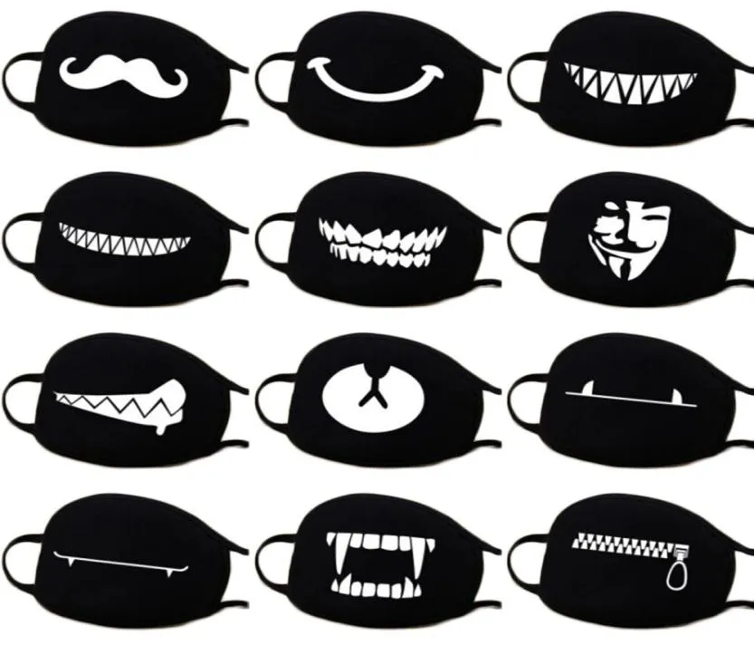 13 tipi di motivi Donne maschile cartone animato divertimento in cotone nero in bocca nera mezza faccia morbida antidust maschera antidust5023454