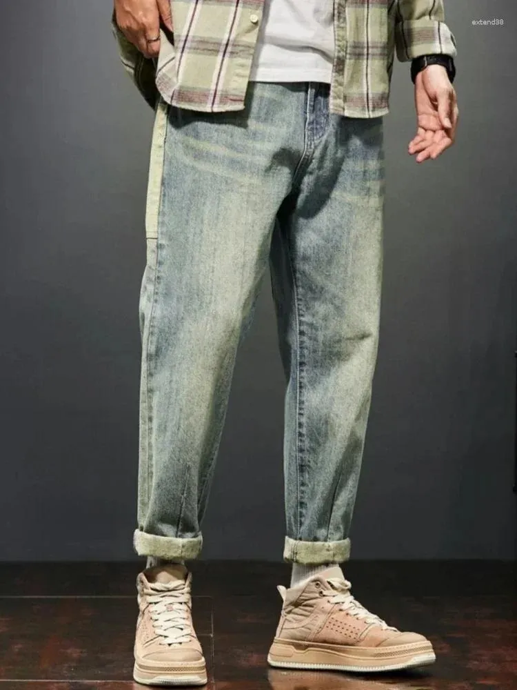 Herren Jeans mit Taschenhosen Mann Cowboyhose gerade geschnittene Fracht Y2K Vintage Loose Oversize Original Goth