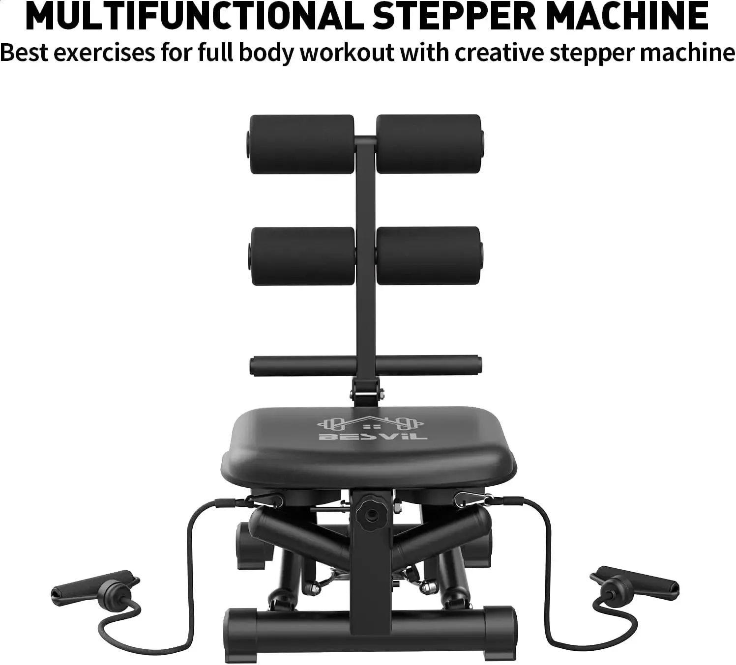 Stair Stepper for Exercise with Resistance BandsAB Workout Machine Home Gym 240416