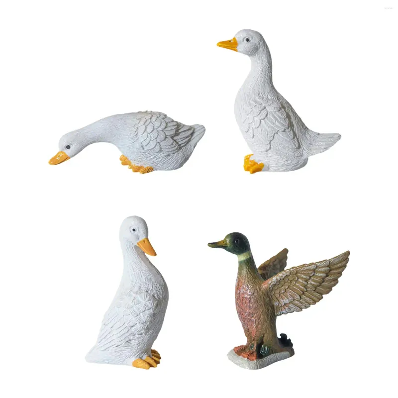 Décorations de jardin figurines miniaturines Gift Duck Statue pour terrarium Courtyard Micro Landscape