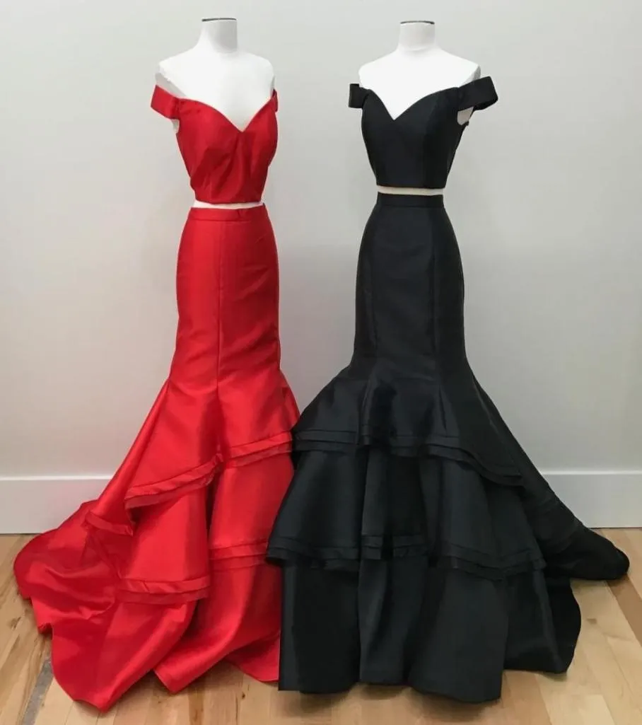 Nouvelle designer Robes de bal populaires Sirène en deux pièces hors de l'épaule