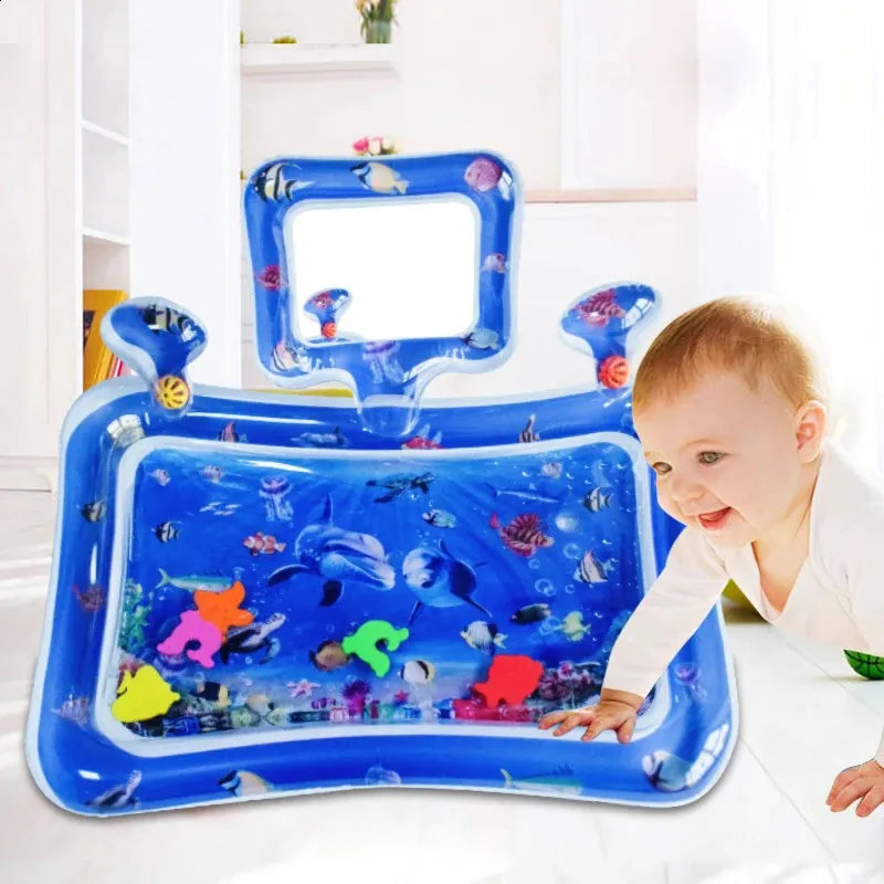 Spegelstil baby vatten lekmatta mage tid leksaker för fåfödda för barn tidig utbildning utveckla aktivitet leksak 240424
