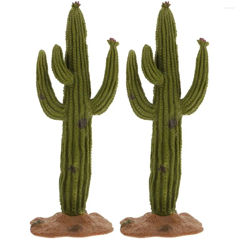 Fleurs décoratives 2 pcs faux plante cactus modèle figurines figurines Car Statue Decoration Ornement Office