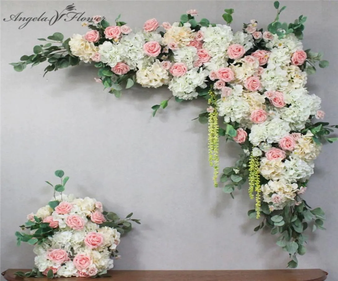 Decoratieve bloemen kransen 1set 120 cm European Style Diy Wedding Stage Decor Artificial Flower Wall Arch Silk Rose Peony Plant M1829323