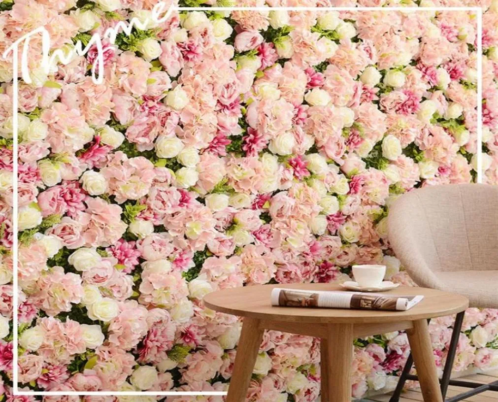 Dekorativa blommor kransar hem trädgård festliga leveranser sprid högre kvalitet 3d ros pion vägg med smycken bröllop bakgrund pa5186002