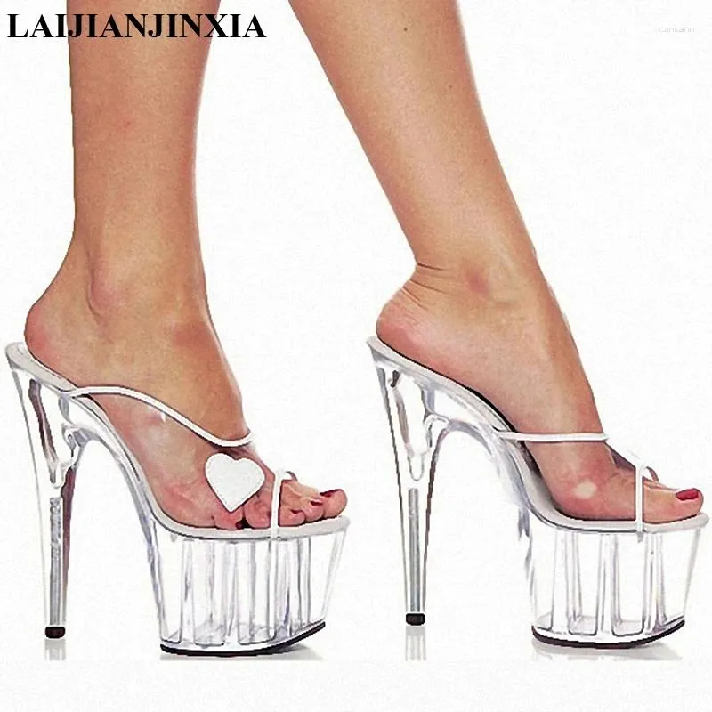 Slippers Crystal Platform 15cm Super High Shoes High Shoes Feminino MM