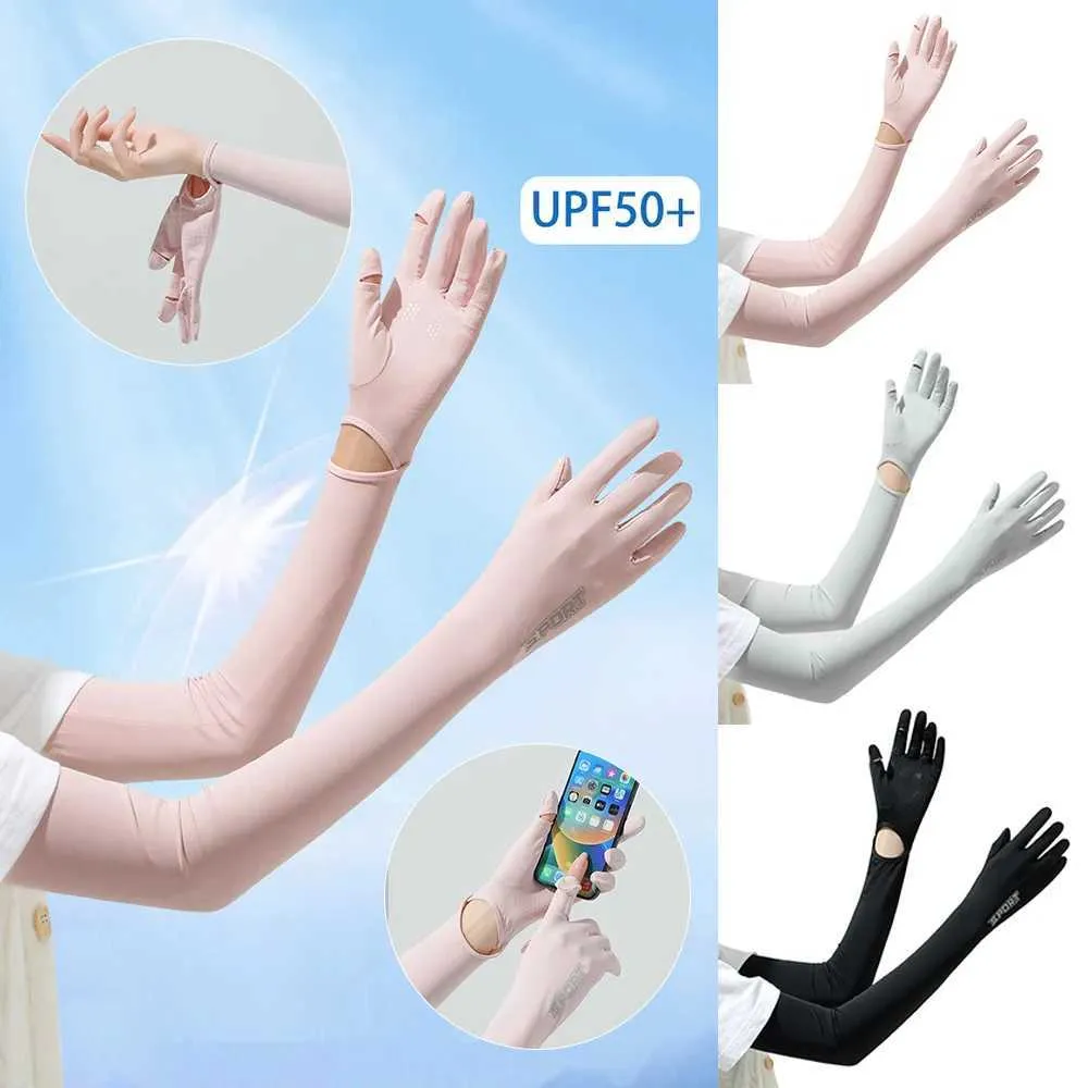 Maniche a braccio manichetta UPF50+maniche a cinque a cinque per protezione solare traspirabilità di calore touch screen sport da esterno e correre Q240430