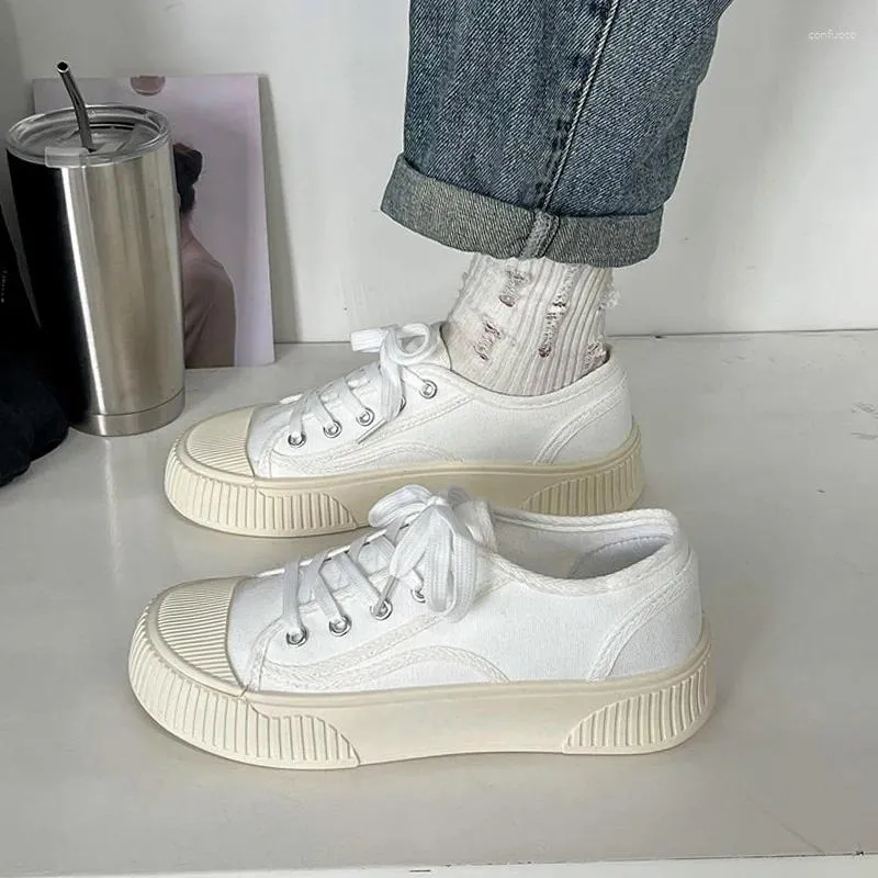 Casual Shoes 2024 Women Sneakers Lace-Up Breathable Sports Platform Female Footwear Ladies Vulcanized Canvas Zapatil