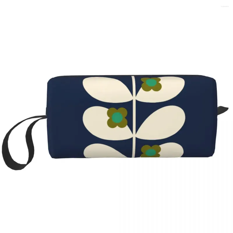 Sacs de cosmétique Marine de rose sauvage personnalisée Orla Kiely Toitry Sac Femme Organisateur de maquillage Lady Beauty Storage Dopp Kit Case Box