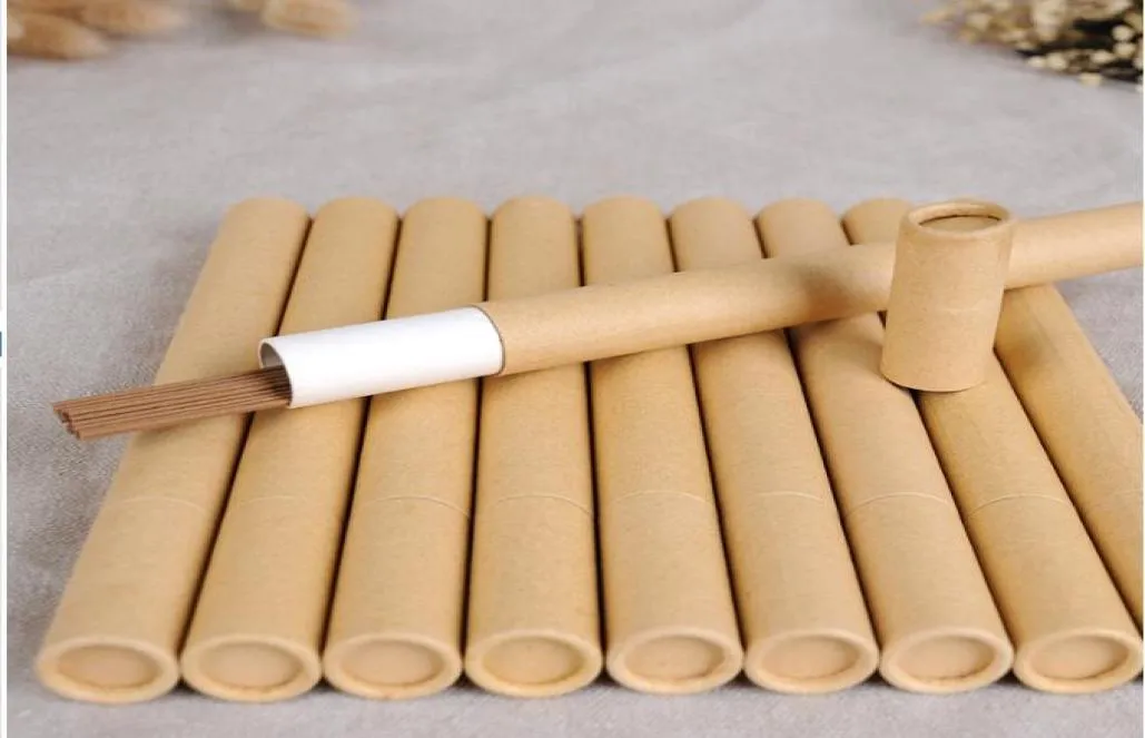 Tubo de incienso de papel Kraft Barril de incienso Caja de almacenamiento pequeño para 10 g 20g Joss Stick Conveniente de transporte de papel Tubo de perfume7923888