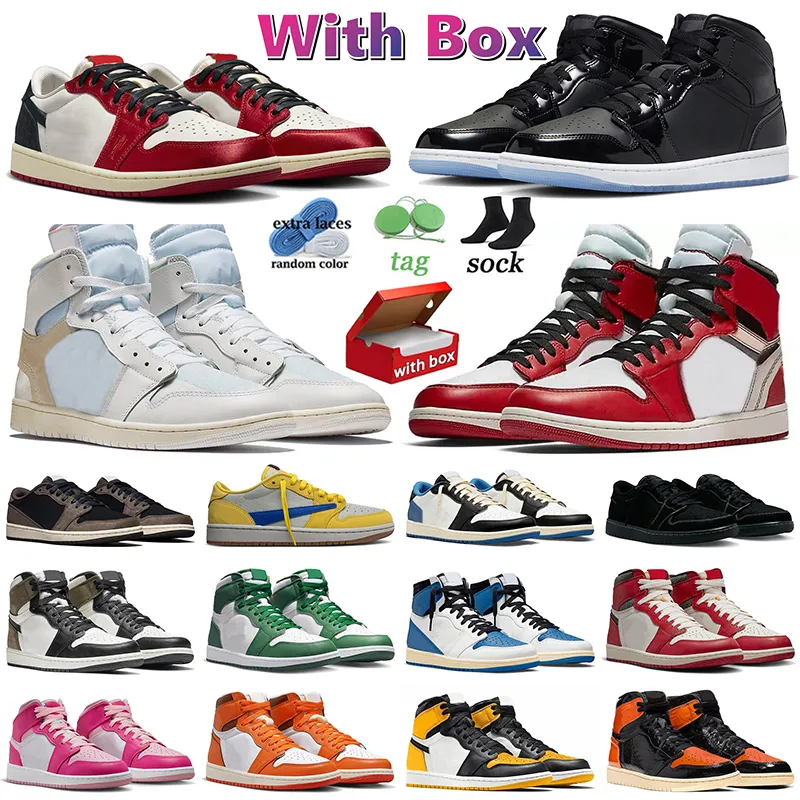 jump man 1 met doos sneakers basketbalschoenen ruimte jam trofee kamer weg zwart phantom donker mokka fragment rook grijs jumpman 1s trainers buitenschoen dhgate eu47 us13