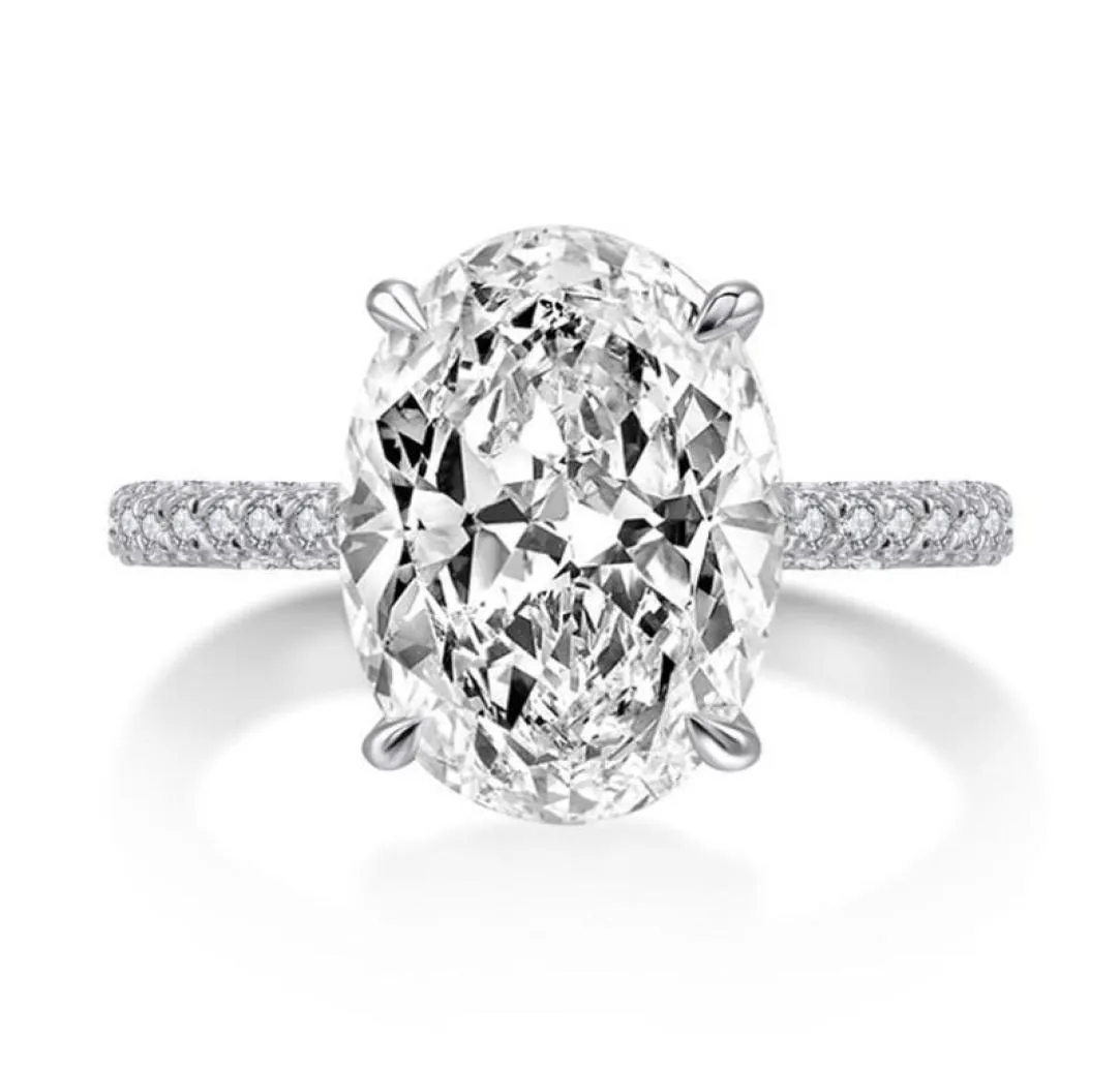 Anello di promessa del diamante da laboratorio ovale vintage ovale 4ct anelli di fidanzamento in argento reale 925 per donne gioielli9845642