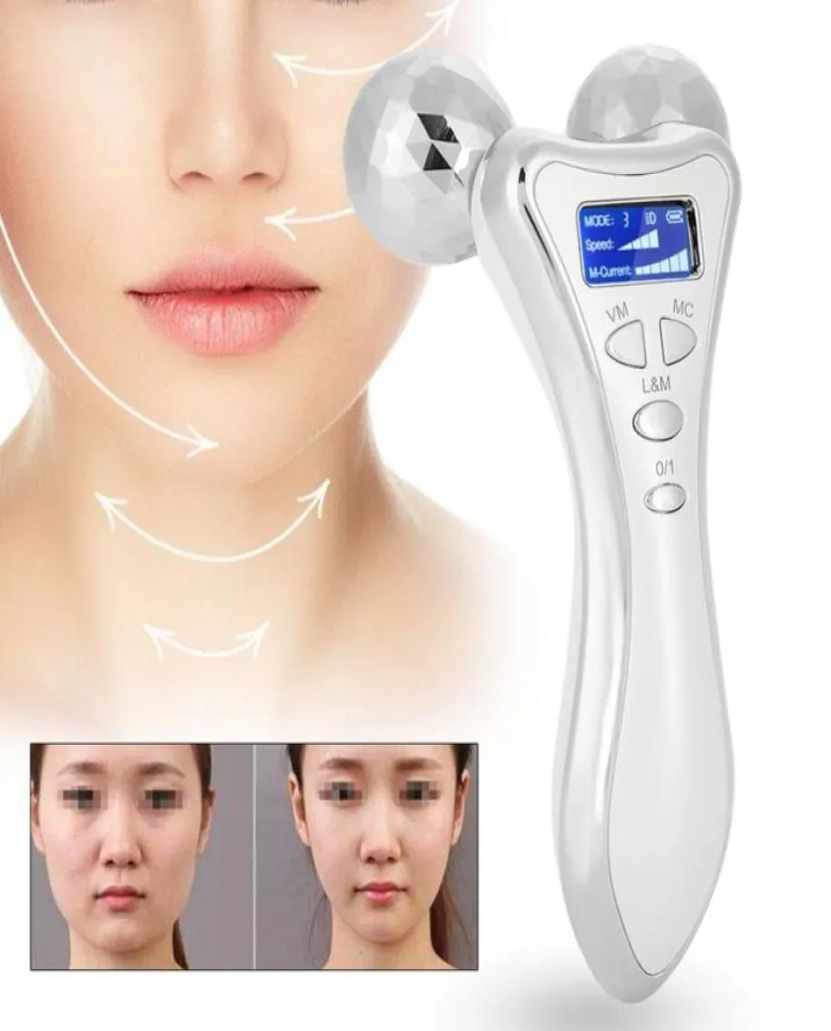 Handheld EMS Roller Face Beauty Massager V Face Massager Dunne gezicht instrument LED Body Slankrimpels Smoothing Machine C1811261986797