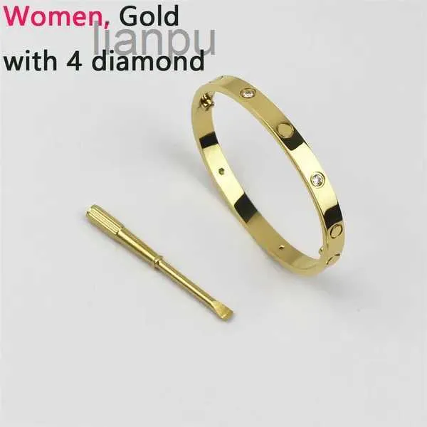 Fashion Designer Screw Bracelets Titanium Steel Silver Rose Gold Screwdriver Diamond Luxury Classic jewelry Womens Mens 18K Gold Plated Bangle AAA