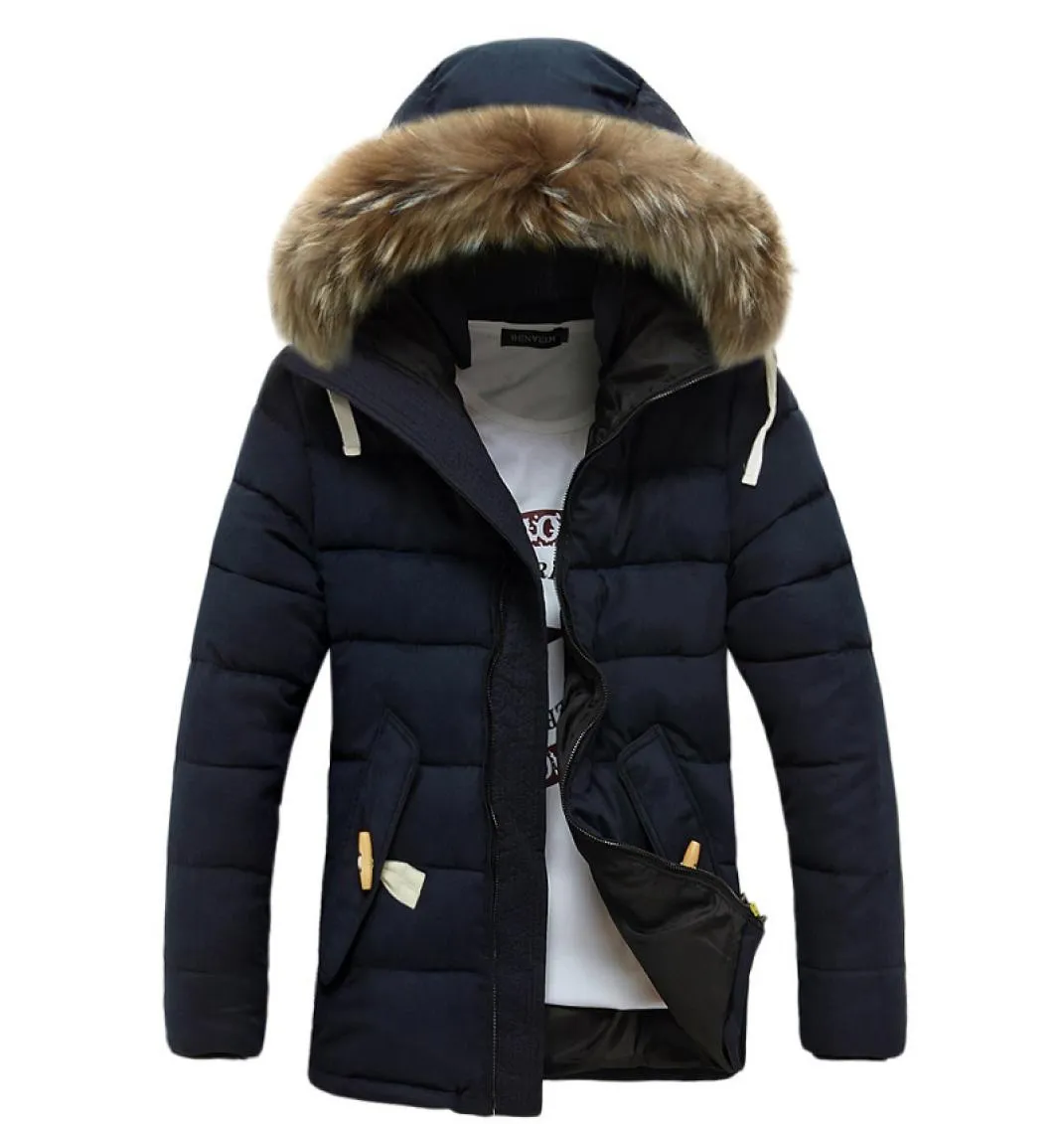 Vestes et manteaux à la chute des hommes et manteaux de fourrure épais manteau hivernale Men de tendance parka à capuche Blouson Homme Hiver Fashion Brand 3 Color5084829