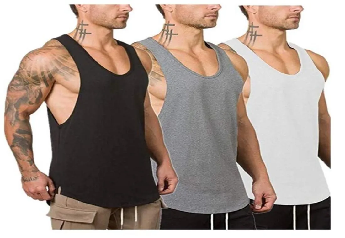 Men039s Tops Tops sept chemises sans manches Joe Cotton Top Men Fitness Shirt Mens Singlet Bodybuilding Workout Gym Vest5150333