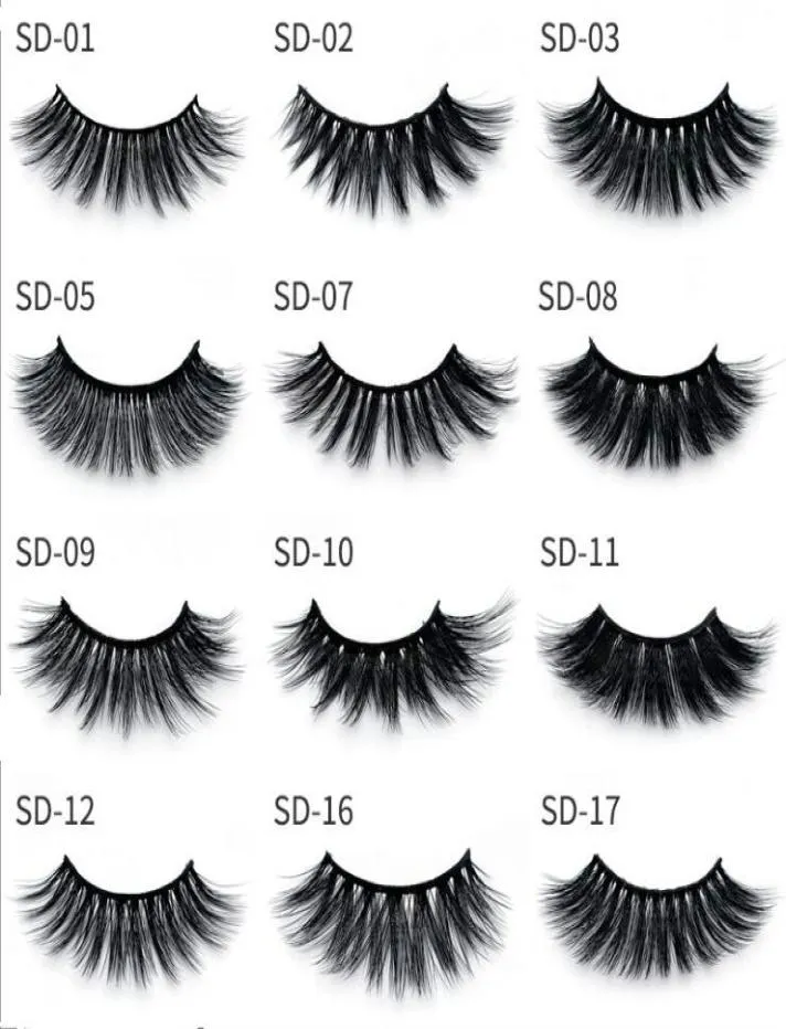 Mink 3d Mink Fne Eyelash 100 Real Siberian Full Strip Feast Eyelash Long Individual Soft Natural Grueso Extensión 17styles3621585