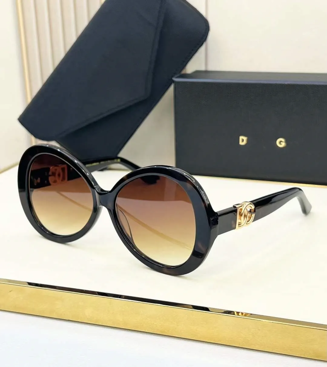 Nouvelles lunettes de soleil de mode vintage Cadre acétate importé UV400 Polarisé Lens Femmes hommes de haute qualité DG6194U Taille 60-16-145