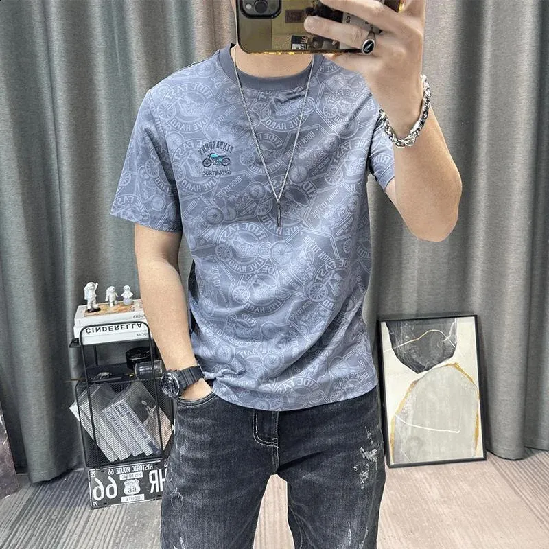 Man Tee Shirts Summer Short Quarter Sleeve Top Aesthetic Clothing Original High Quality Cotton Streetwear 5xl S T Shirt for Men 240428