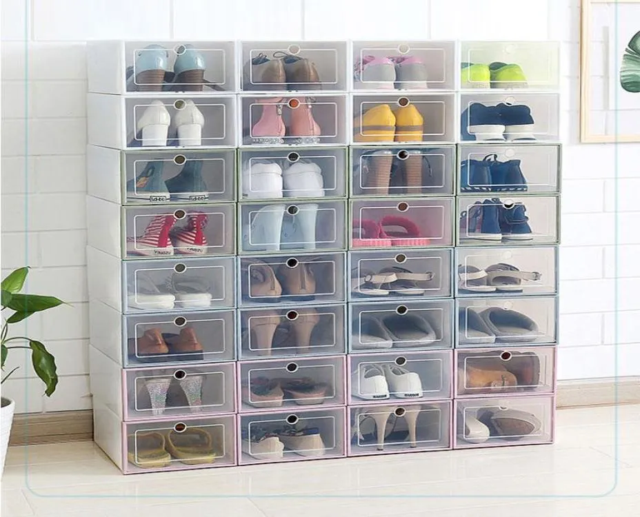 Storage Boxes Bins 1piece Shoe Box Shoes Artifact Transparent Plastic Japan Flip Drawer A2042634