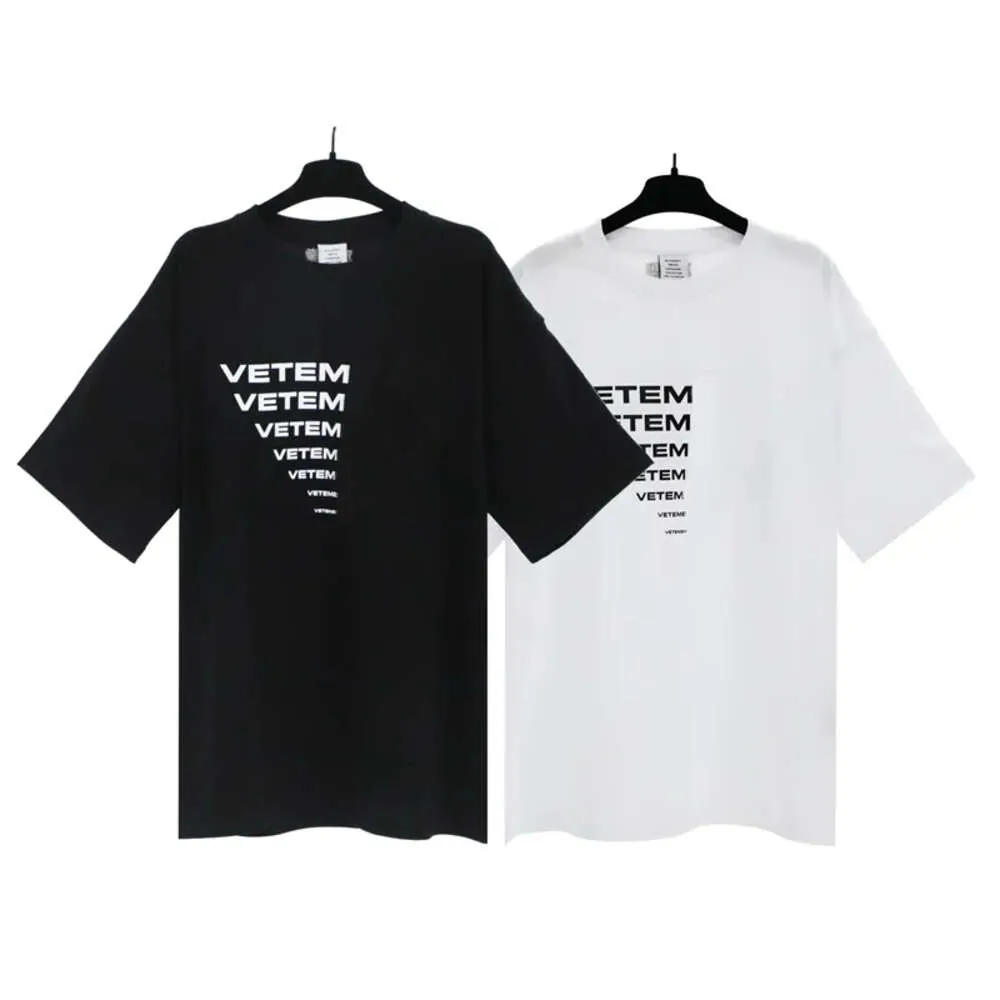 T-shirts de créateurs VTM Classic Luxury Mens Crop Tops Hip-Hop Goth T-shirts Femmes Nouveaux tas à manches courtes à manches courtes