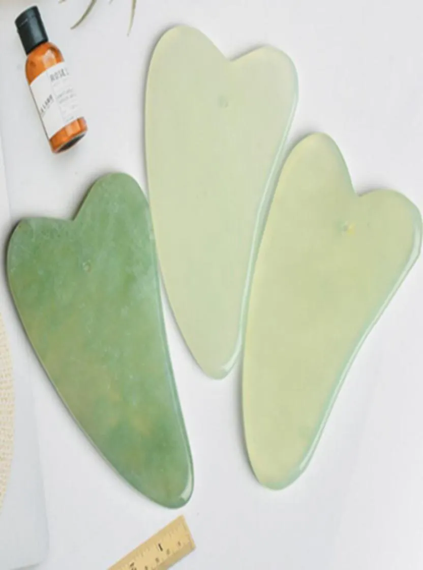 Natural Jade -Massage -Werkzeug Guasha Board Gua Sha Gesichtsbehandlung Party bevorzugt Naturaljade Stone Scraping Care Gesunde Werkzeuge Wll9019210462