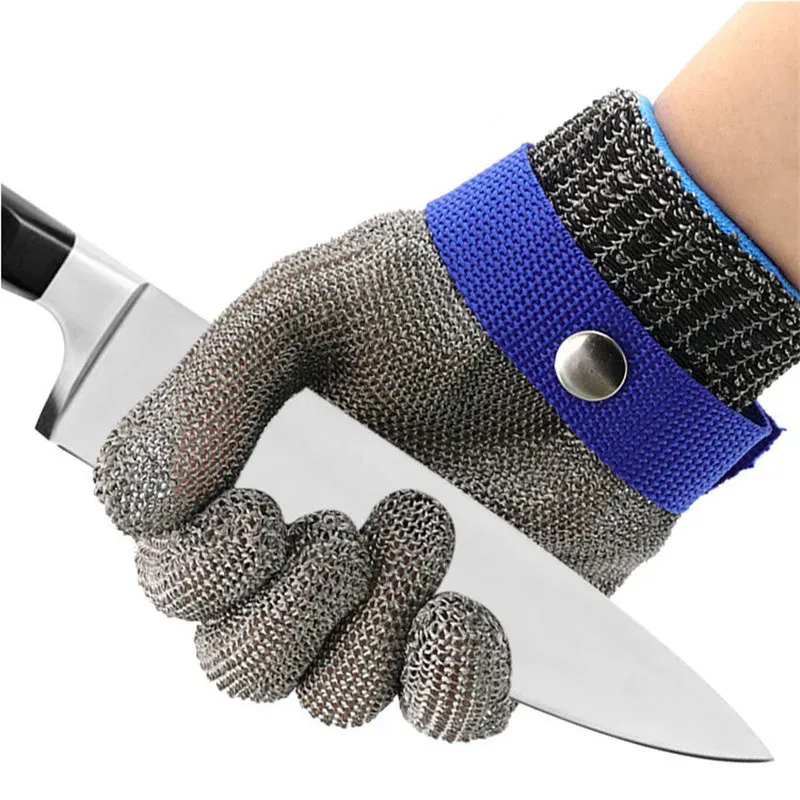 Coltelli guanti in acciaio inossidabile anticut di sicurezza resistente alla mano protettiva mesh mesh guanto per cavo macellaio a prova di coltello a prova di coltello