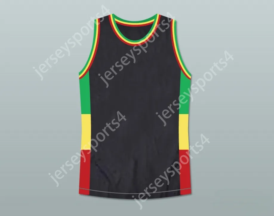 Aangepaste nee heren jeugd/kinderen rasta stijl jamaica basketball jersey elke speler of nummersteek genaaid top gestikt s-6xl